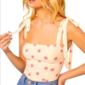 Reformation Polka Dot Tie Tank